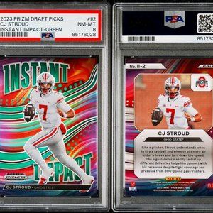 2023  Panini Prizm  INSTANT IMPACT DP GREEN #112 CJ STROUD Rookie PSA 8 NM-MT
